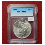 1926 Peace Silver Dollar ICG MS62