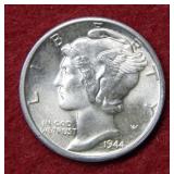 1944 D Mercury Silver Dime - Full Split Bands