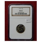 1975 Jefferson Nickel NGC MS66