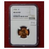 1958 Lincoln Wheat Cent NGC MS66 RD