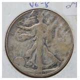 1919 S Walking Liberty Silver Half