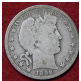 1896 S Barber Silver Half Dollar Coin