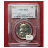 1959 Franklin Silver Half PCGS PR65