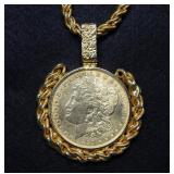 1897 Morgan with Bezel and Heavy Chain