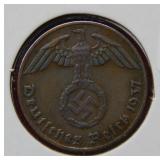 1937 A Germany Reichspfennig Coin