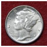 1937 Mercury Silver Dime