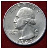 1943 S Washington Silver Quarter - Double Letters