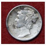 1924 D Mercury Silver Dime - Full Split Bands