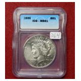 1935 Peace Silver Dollar ICG MS61
