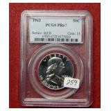 1962 Franklin Silver Half PCGS PR67