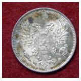 1917 Finland 25 Pennia Coin