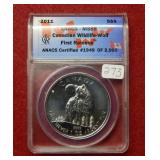 2011 Canada Silver Wolf $5 ANACS MS69