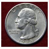 1938 Washington Silver Quarter