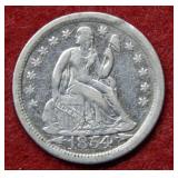 1854 O Seated Liberty Silver Dime