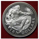 1975 Barbados $10 Silver Commemorative Coin
