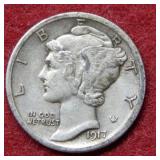 1917 Mercury Silver Dime