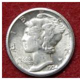 1934 D Mercury Silver Dime