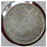 1898 Mexico Silver 25 Peso Coin ***