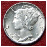 1945 Mercury Silver Dime