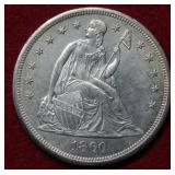 1860 O Seated Liberty Silver Dollar - No Motto