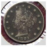 1883 Liberty Head Nickel with Cents