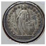 1937 Switzerland 1 FR silver coin