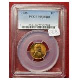 1935 Lincoln Wheat Cent PCGS MS66 RB