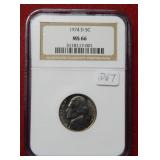 1974 D Jefferson Nickel NGC MS66