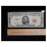 1963 $5 US Note - Red Seal Star Note
