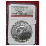 2011 Silver Eagle NGC MS70 - early release