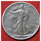 1929 S Walking Liberty Silver Half Dollar