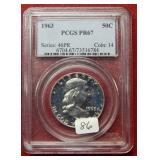 1963 Franklin Silver Half PCGS PR67