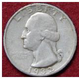 1932 S Washington Silver Quarter