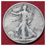 1928 S Walking Liberty Silver Half