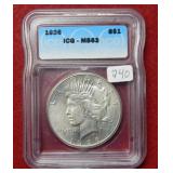 1926 Peace Silver Dollar ICG MS63