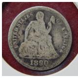 1890 Seated Liberty Silver Dime