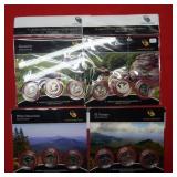 (4) National Park US 3 Quarter Dollar Set Coins