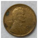 1921 S Lincoln Wheat Cent
