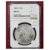 1885 O Morgan Silver Dollar NGC MS64