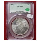 1884 O Morgan Silver Dollar CAC MS62