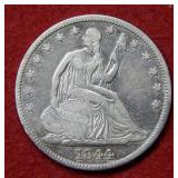 1844 Seated Liberty Silver Half - no motto