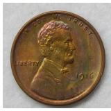 1916 Lincoln Wheat Cent - red & brown