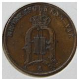 1886 Sweden 2 Ore Coin