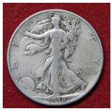 1938 D Walking Liberty Silver Half