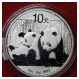 2010 China Panda 1oz .999 Silver Bullion