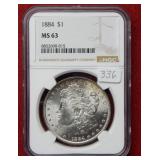 1884 Morgan Silver Dollar NGC MS63