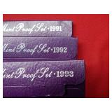 1991-1992-1993 US Proof Set Coins
