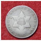 1852 Three Cent Silver Piece