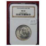 1934 Maryland Silver Half NGC MS66