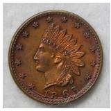 1863 Civil War Token - red & brown